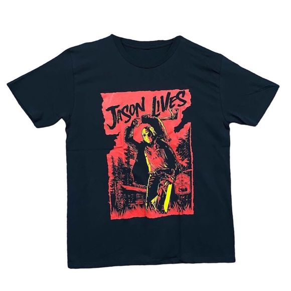 Jason Voorhees Friday the 13th Jason Lives Horror Movie Black T-shirt Size XL - Picture 1 of 4